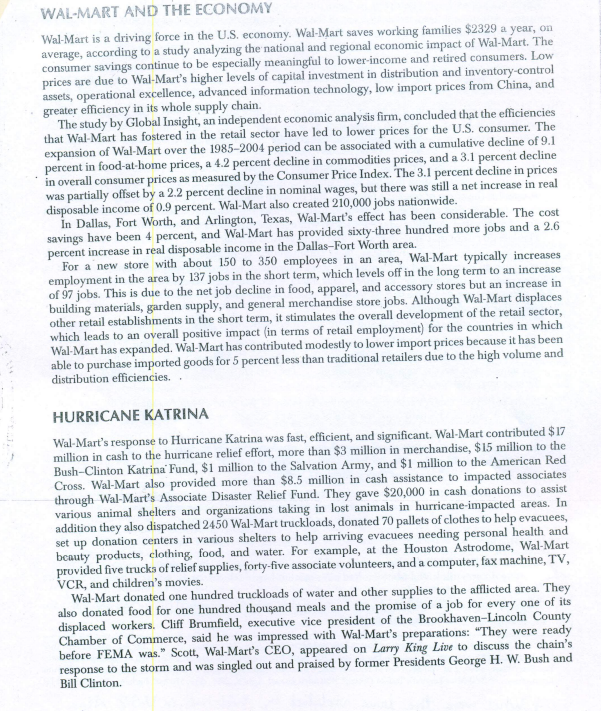 Why do you think Wal-Mart has had a recent number