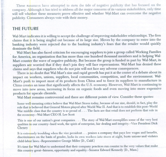 Why do you think Wal-Mart has had a recent number