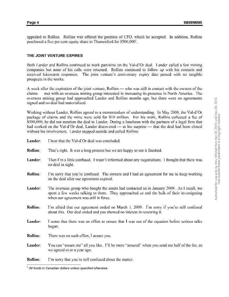 Read the case found in this file: Then, in a