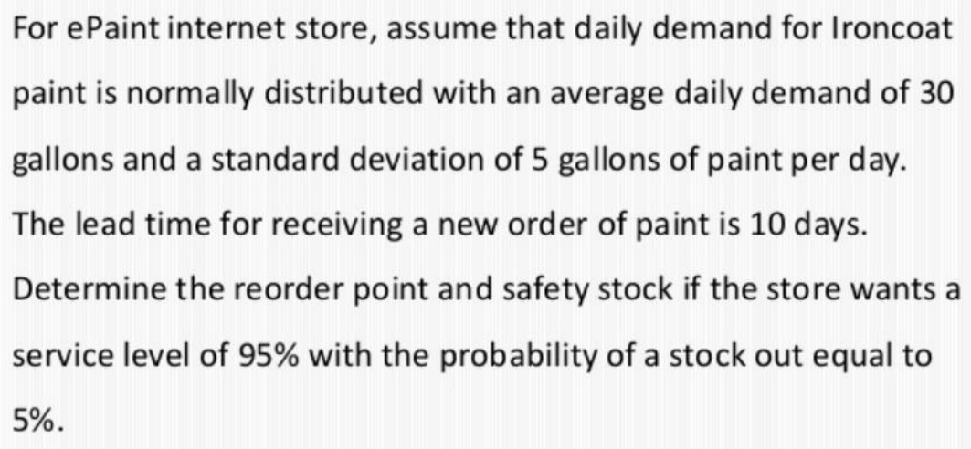 For ePaint internet store, assume that daily