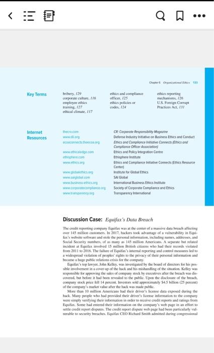 complete the 5 questions on Equifax's data breach