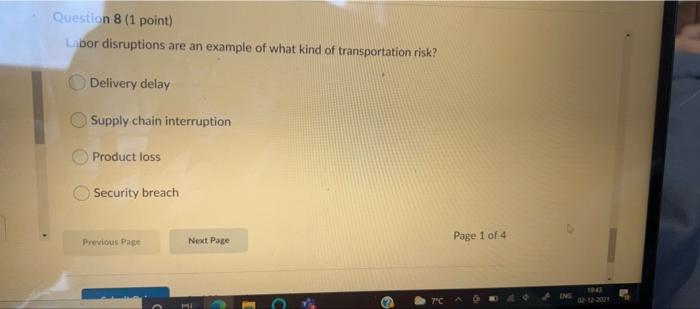 Question 4 (1 point) Three necessary conditions