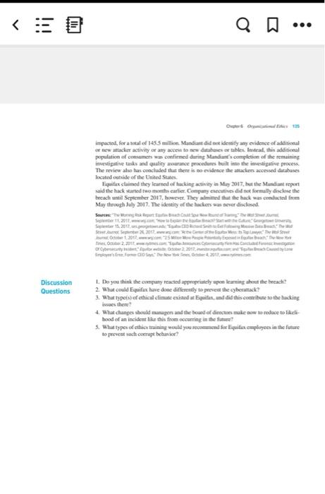 complete the 5 questions on Equifax's data breach