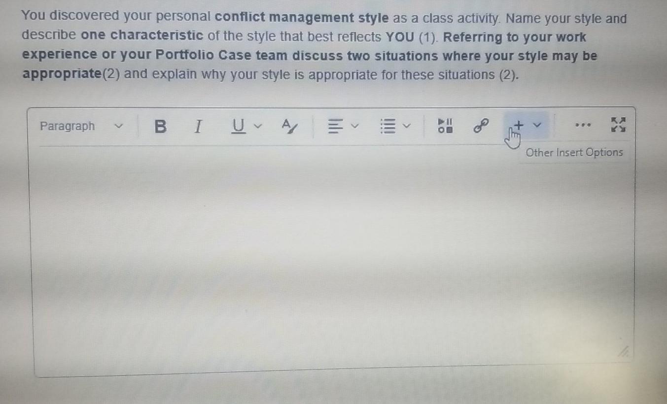 You discovered your personal conflict management