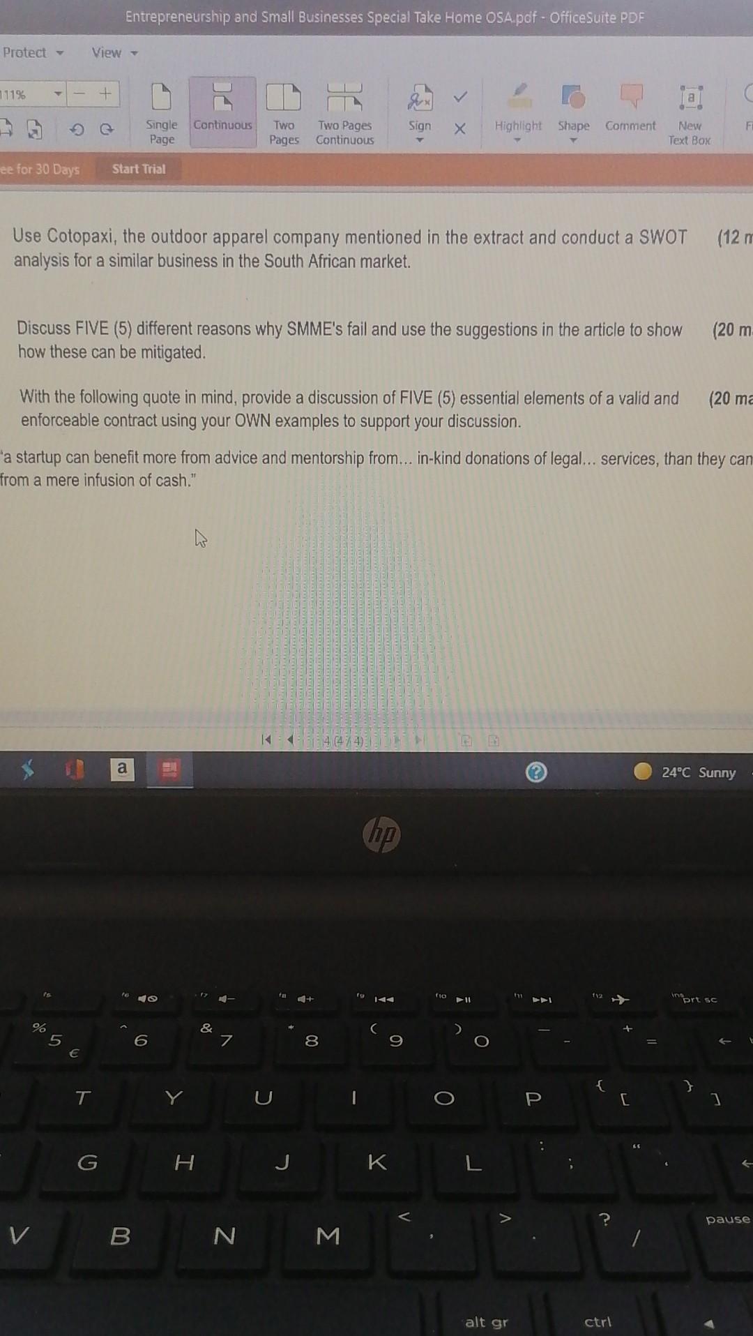 Entrepreneurship and small businesses