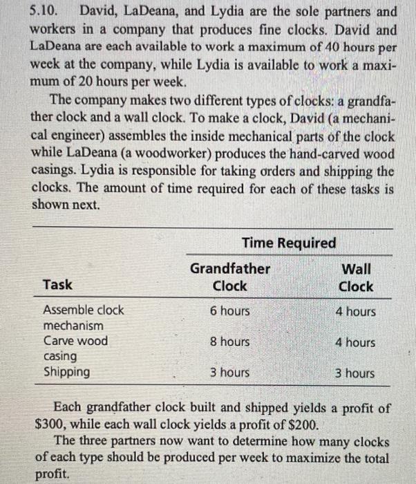 Please provide excel formulas 5.10. David,