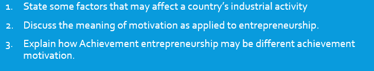State some factors that may affect a country's