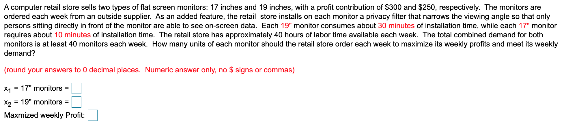 A computer retail store sells two types of flat