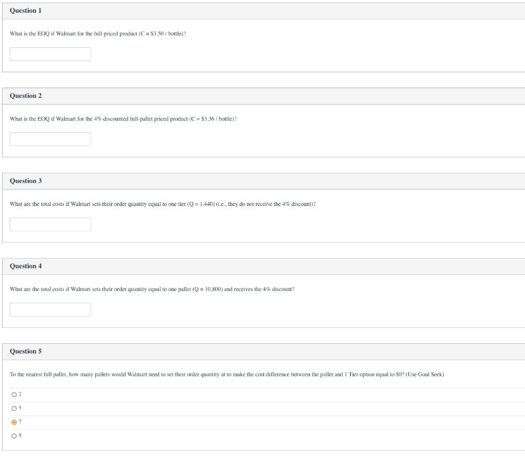 A Walmart Distribution Center purchases 120,000