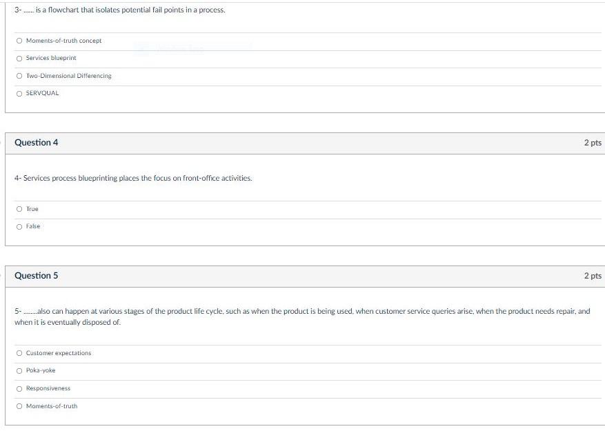 Question 1 2 pts 1- for many companies, no two