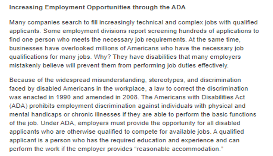 Increasing Employment Opportunities through the