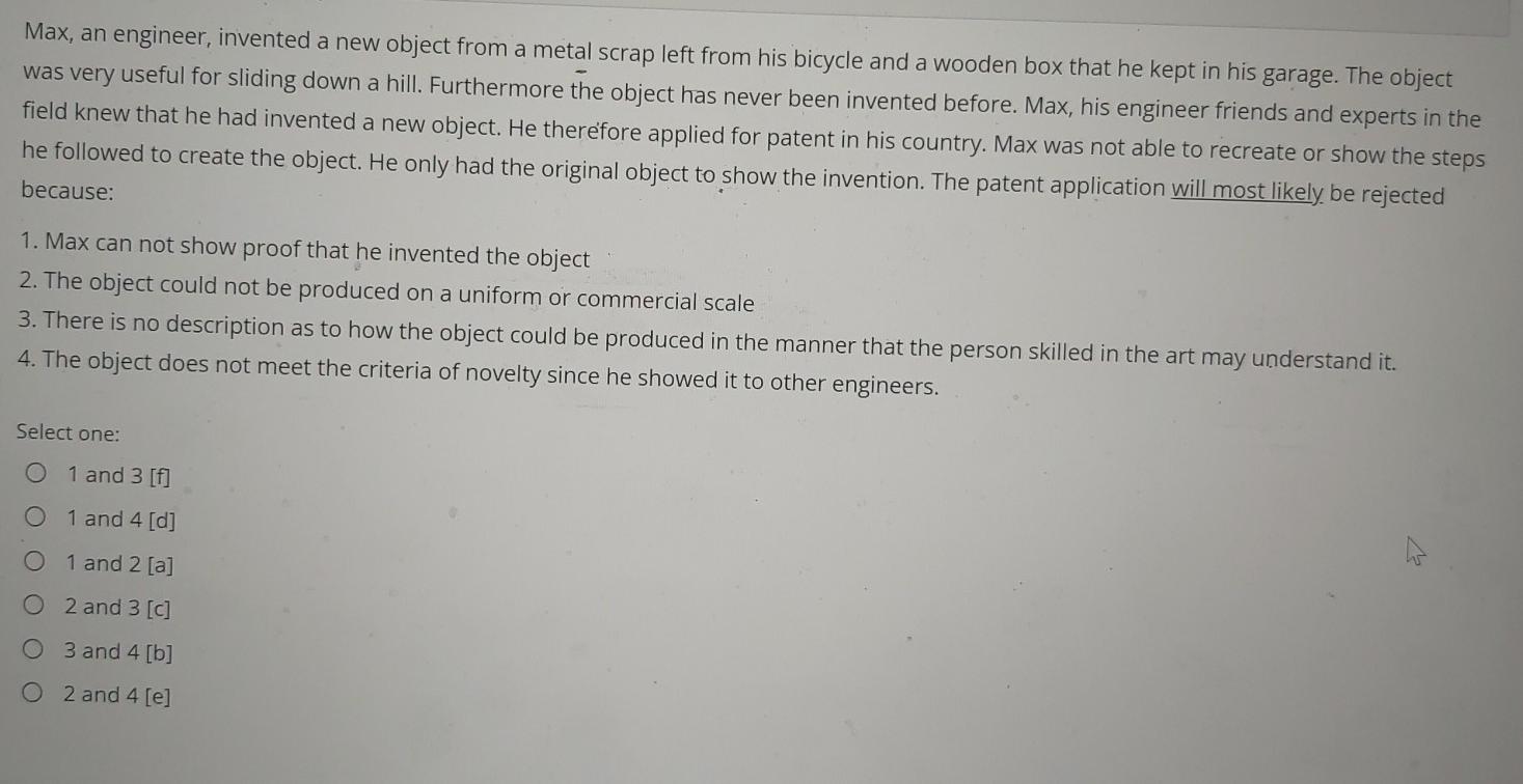 Max, an engineer, invented a new object from a