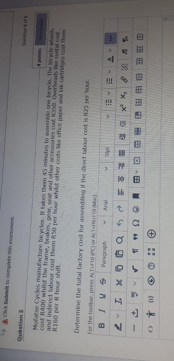 > Click Submit to complete this assessment.