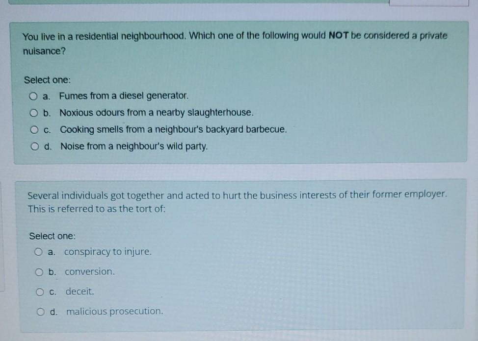 You live in a residential neighbourhood. Which