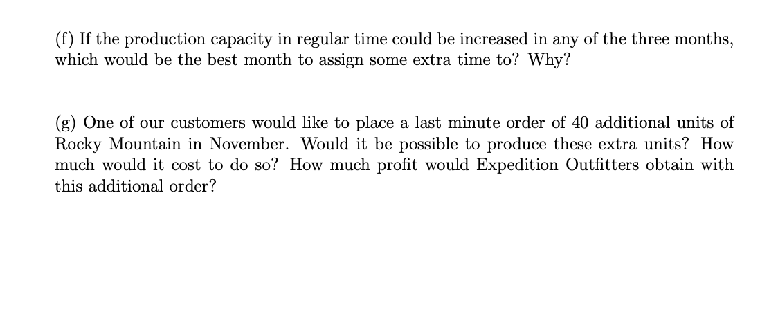 Name(s) Expedition Outfitters is a small company