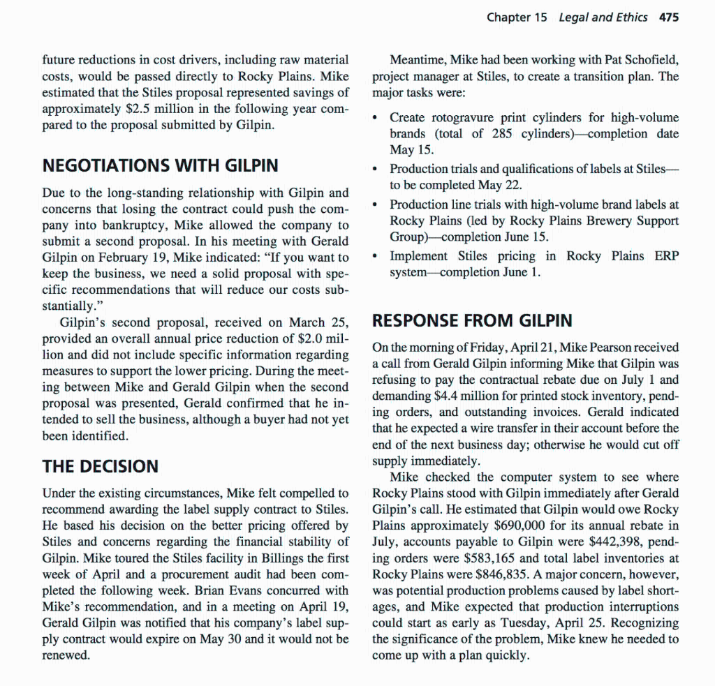 As Mike Person, how would you respond to Gilpin's