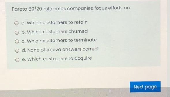 Pareto 80/20 rule helps companies focus efforts