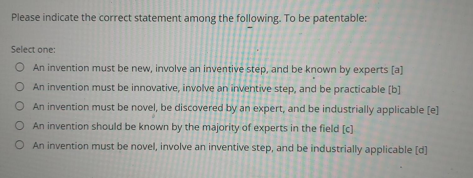 Please indicate the correct statement among the