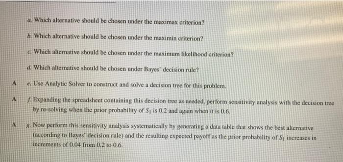 9.7.. Consider a decision analysis problem whose