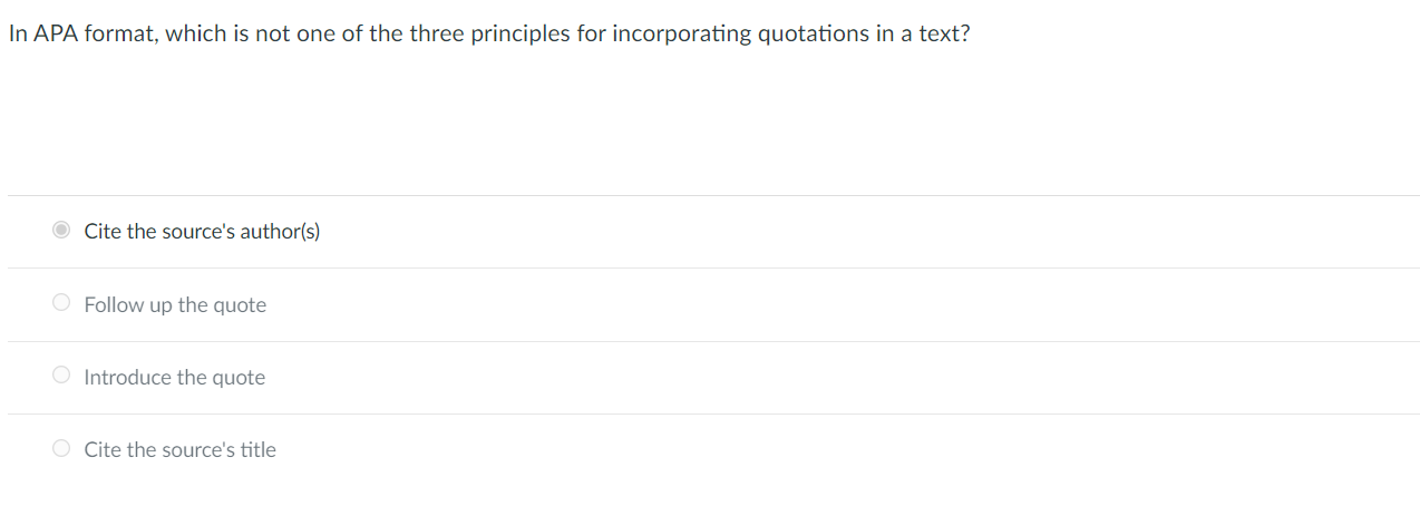 In APA format, which is not one of the three