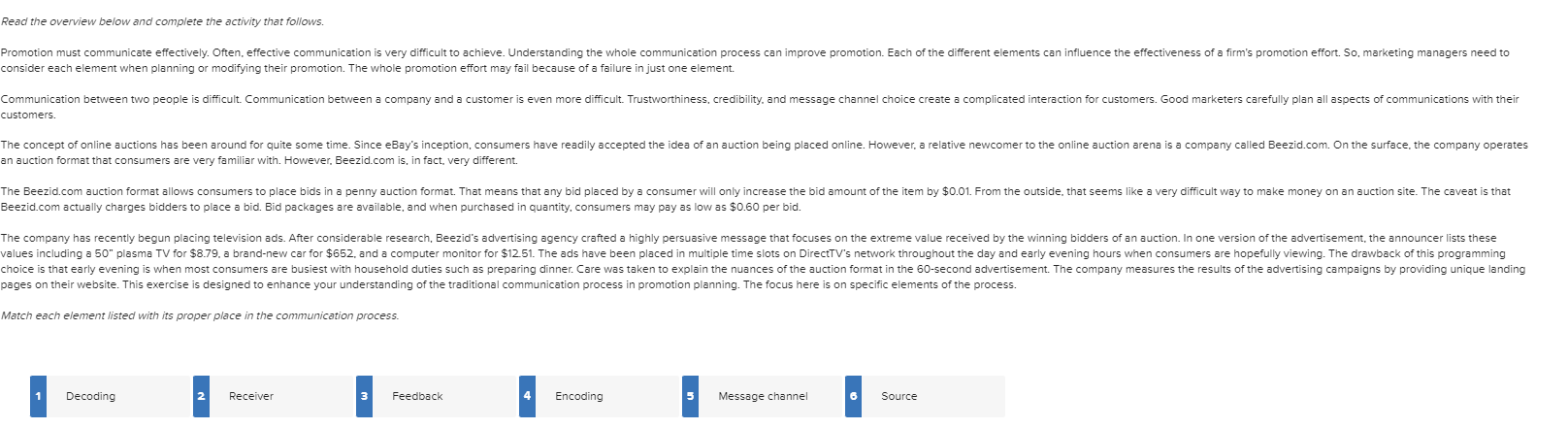 Read the overview below and complete the activity