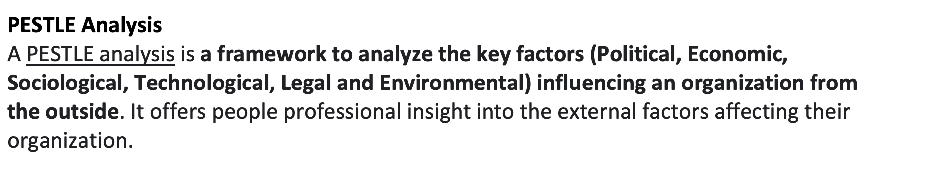 for an environmental company PESTLE Analysis A