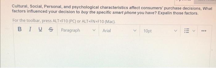 Cultural, Social, Personal, and psychological