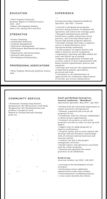 I want good feedback for my CV: EDUCATION