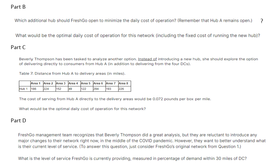 I need solution in excel using solver part b,c,d
