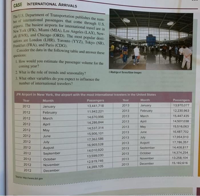 CASE INTERNATIONAL ARRIVALS The U.S. Department