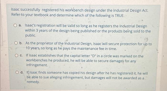 Isaac successfully registered his workbench