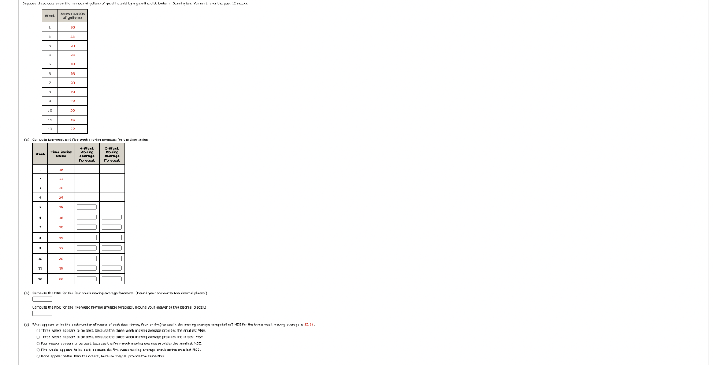 Suppose these data show the number of gallons of