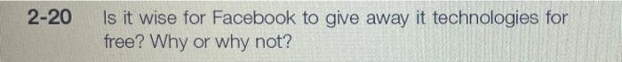 2-20 Is it wise for Facebook to give away it