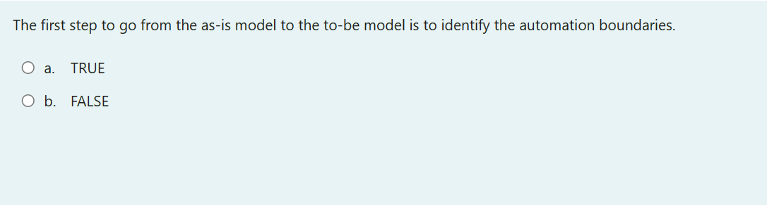 The first step to go from the as-is model to the