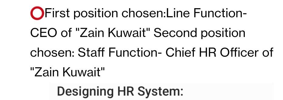 OFirst position chosen:Line Function- CEO of