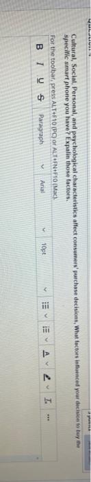 iu. Cultural, Social, Personal, and psychological