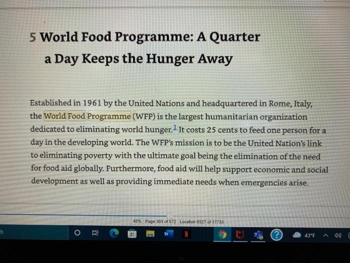 read case on the World Food Programme (WFP). Go