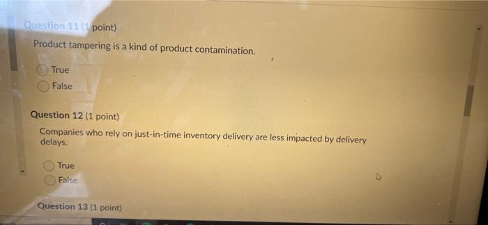 Question 9 (1 point) Which of the following is