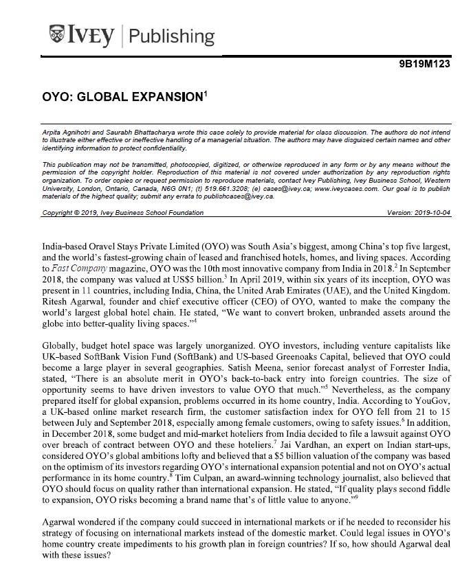 . Question - Explain whether the product and