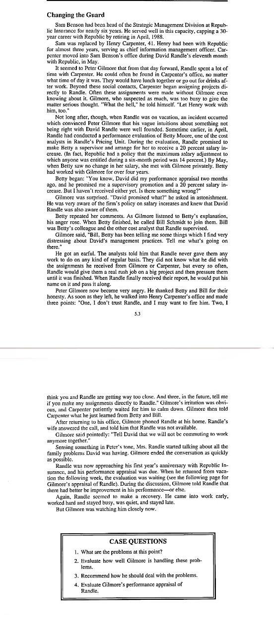 Changing the Guard Sam Benson had been head of