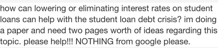I NEED TWO PAGES WORTH OF IDEAS OR AT LEAST ONE