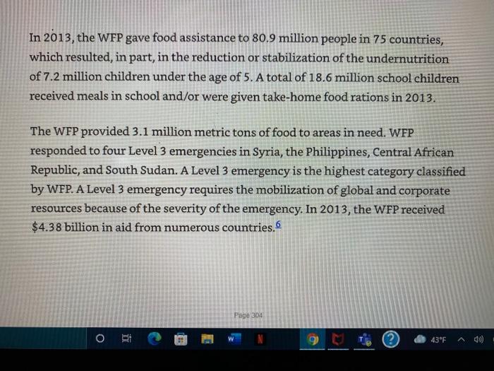 read case on the World Food Programme (WFP). Go