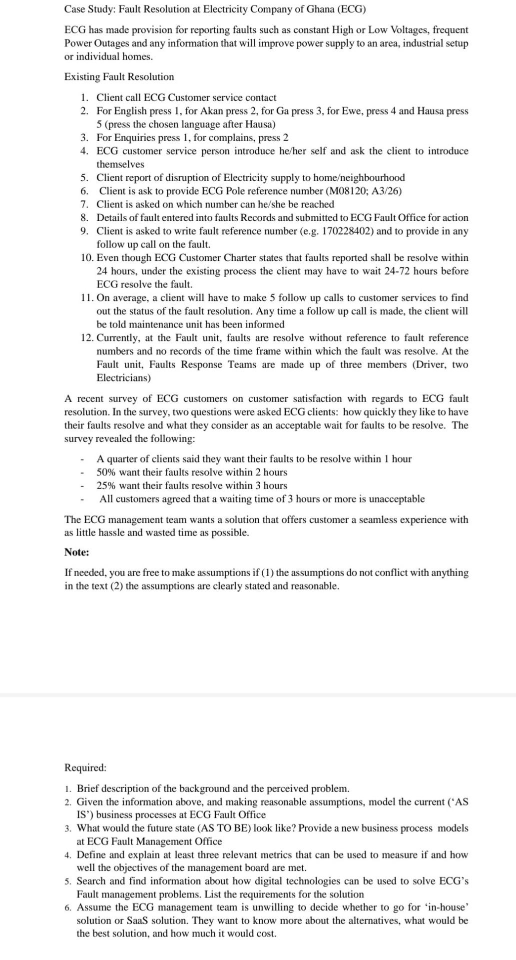 please help me with this Case Study: Fault