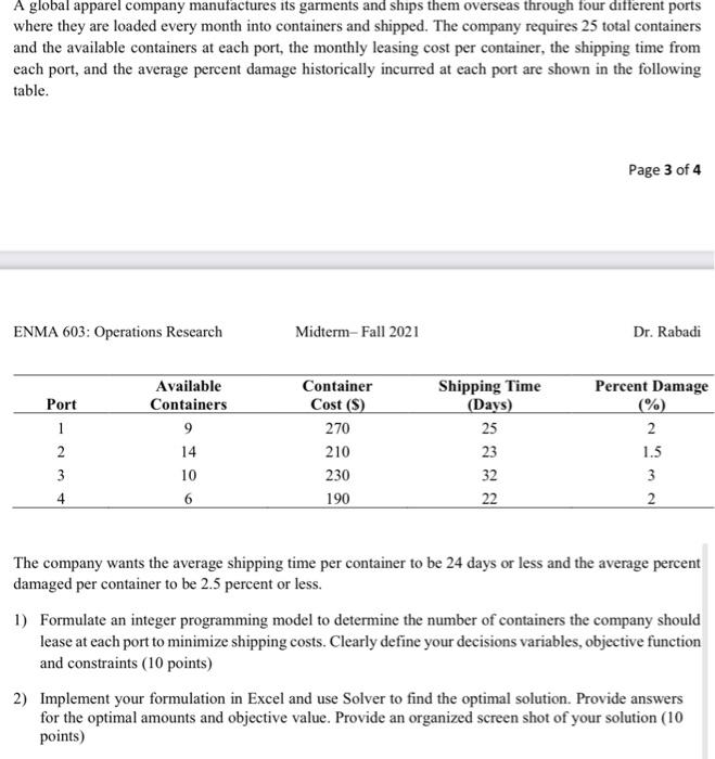 A global apparel company manufactures its