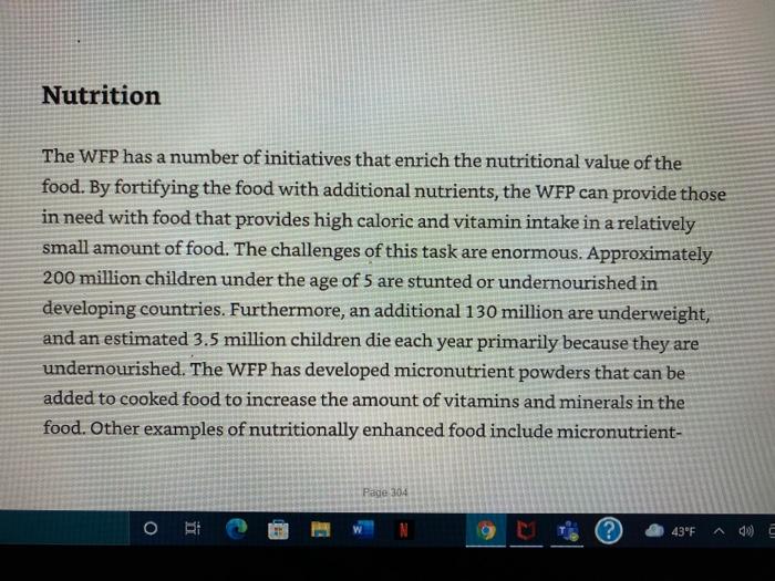 read case on the World Food Programme (WFP). Go