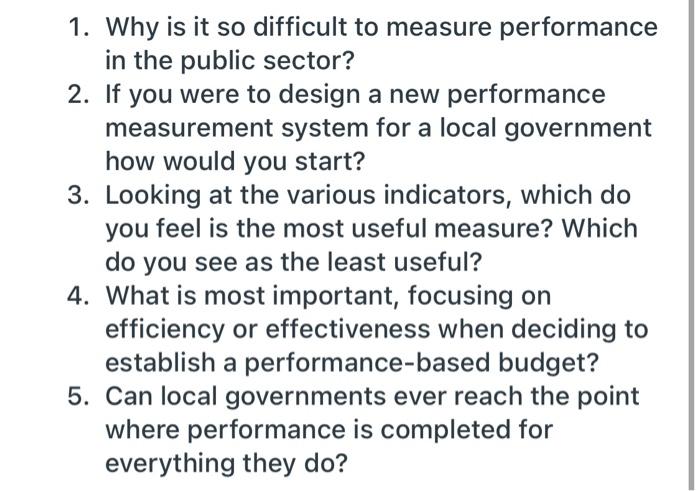 1. Why is it so difficult to measure performance