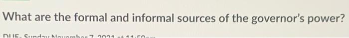 What are the formal and informal sources of the