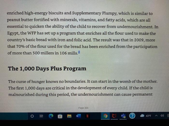 read case on the World Food Programme (WFP). Go