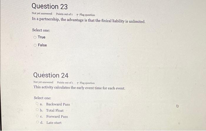 plz help Question 21 Points out of 1 Flag