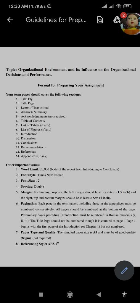 12:30 AM 1.7KB/s 2 A (77 { Guidelines for Prep...